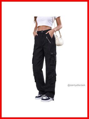 Women's Camo Cargo Pants Ripstop Cotton Blend Hiking Work Pants 9 Pockets